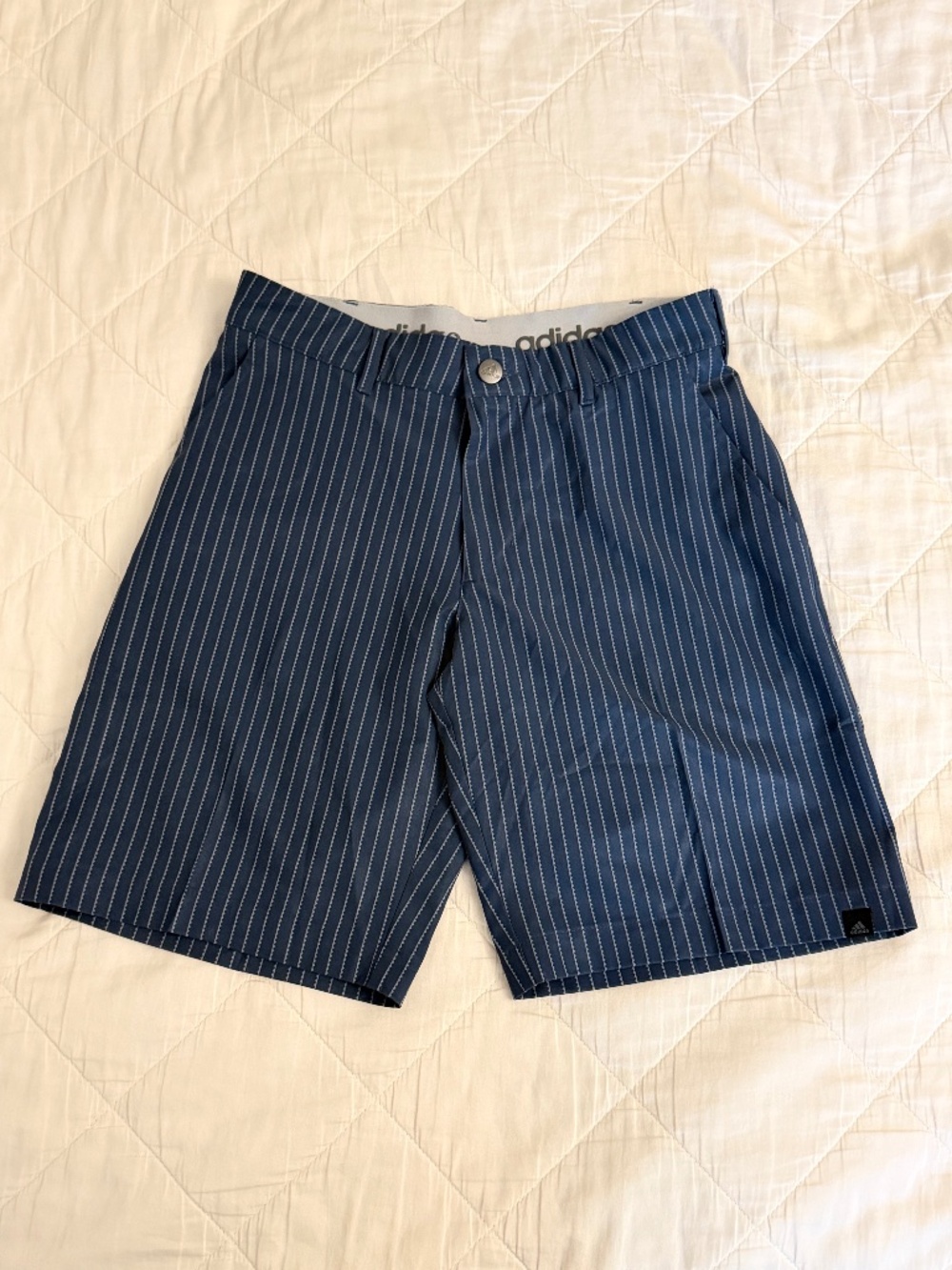 Adidas boys’ pinstriped golf shorts